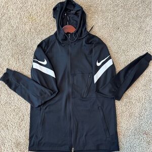 Nike Black Jacket with White Stripes